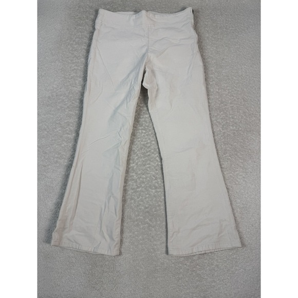 Free People Womens Flared Pull‎ On Side Zip High Rise Stretch Pants White Medium - Picture 2 of 8